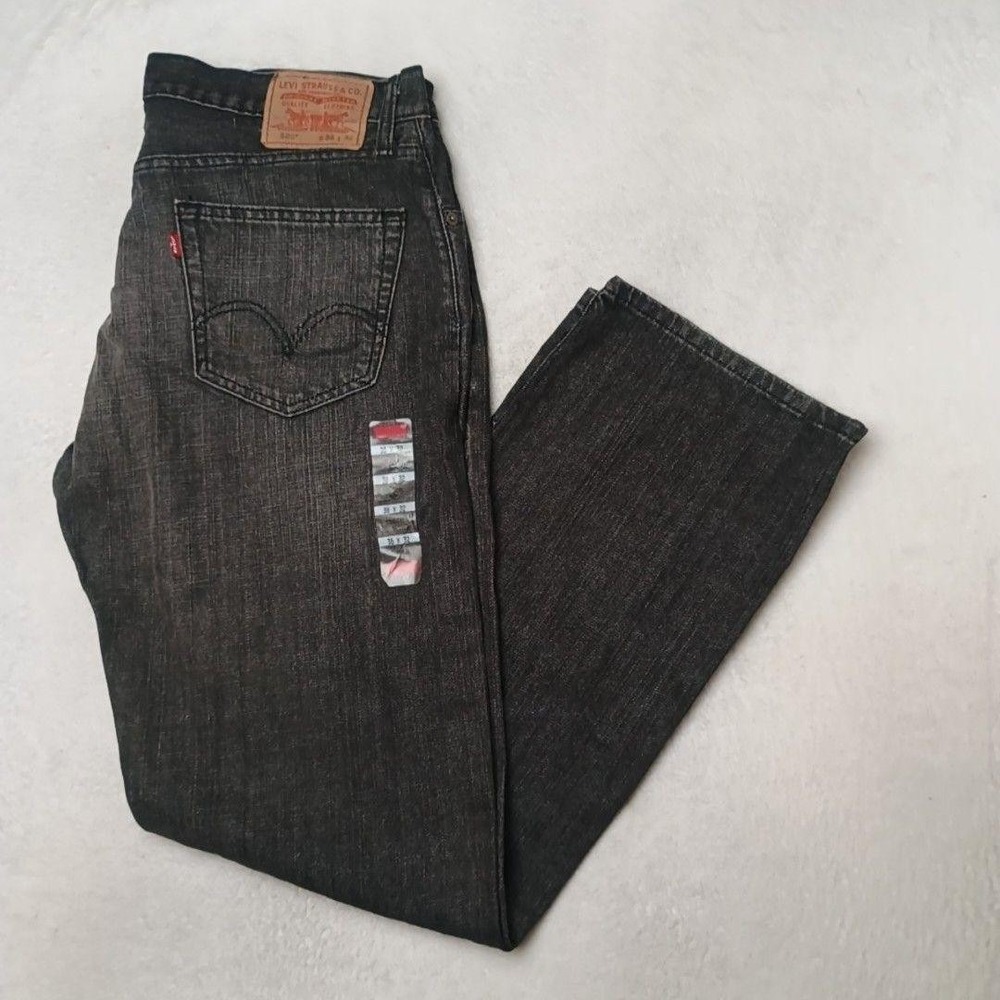 Levis 505 Jeans Mens 36x32 Black Y2K Straight Fit Dark Wash Denim 5-Pocket Work